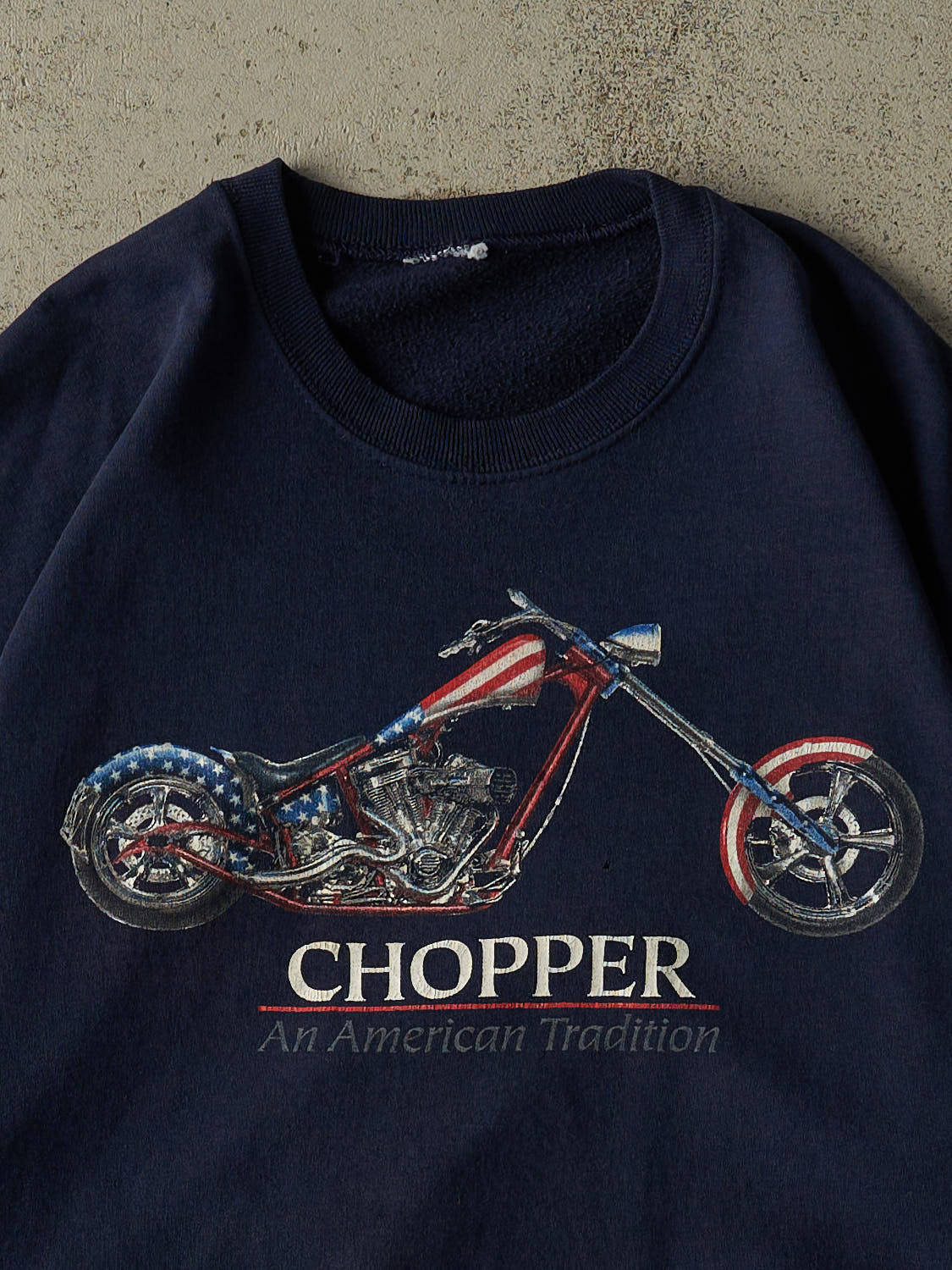 Vintage 90s Navy Blue American Chopper Cut Off Crewneck (M/L)