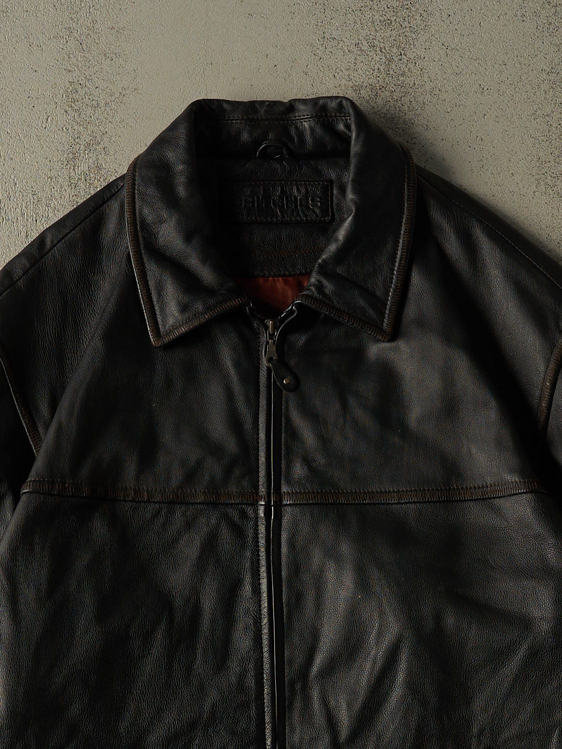 Vintage Y2K Black Leather Jacket (XL/XXL)