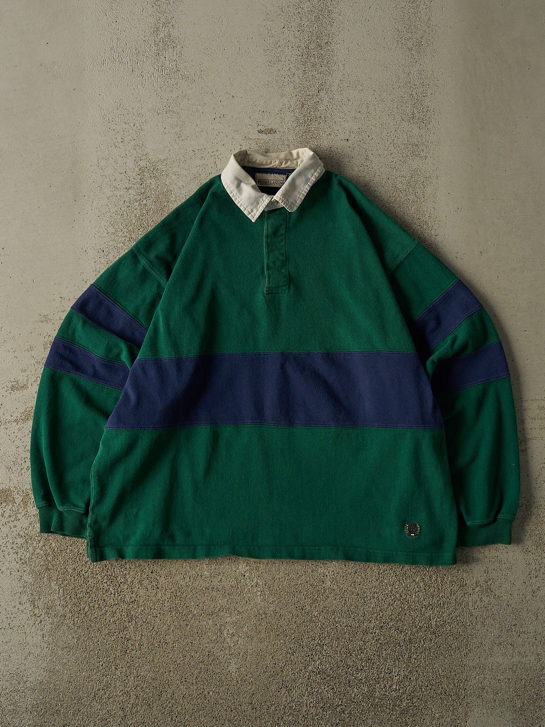 Vintage 90s Green Rugby Striped Long Sleeve (M/L)