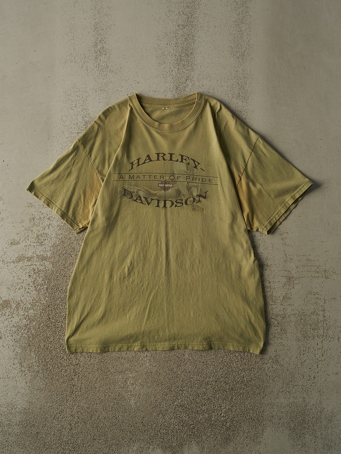 Vintage 05' Sun Faded Green Harley Davidson Joliet IL Tee (XL/XXL)