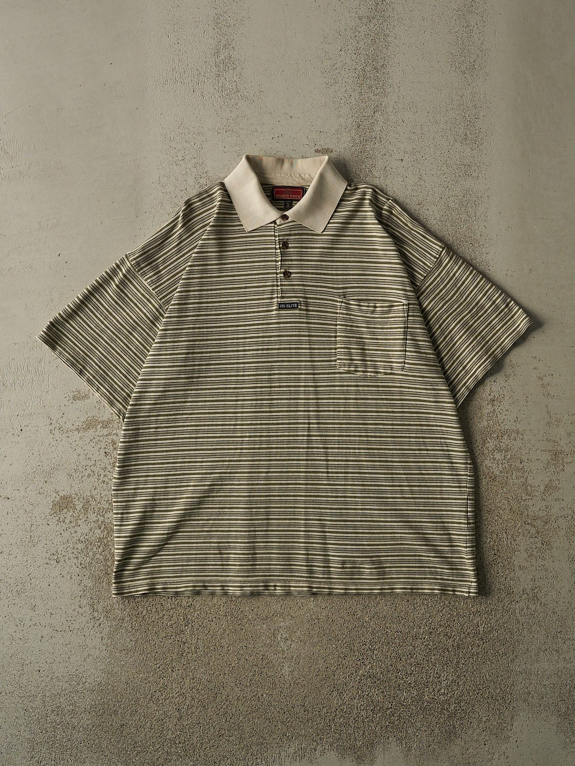Vintage 90s Green Higher State Quarter Button Pocket Tee (L/XL)