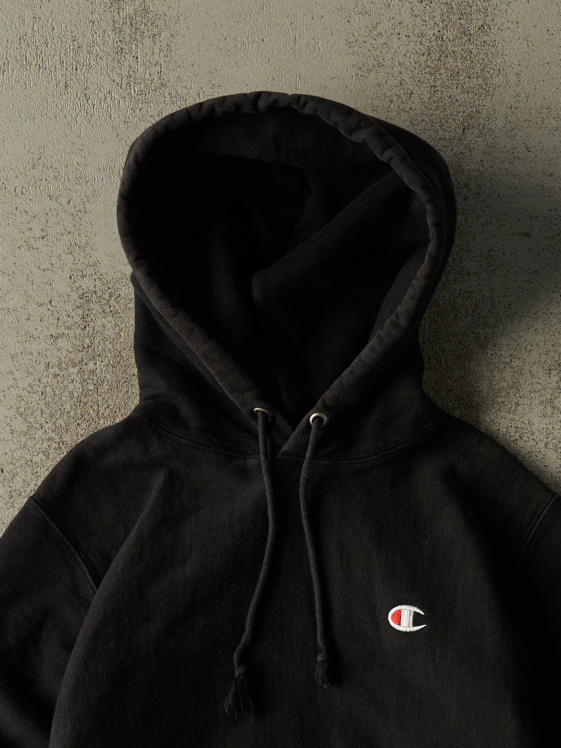 Vintage Y2K Black Champion Reverse Weave Embroidered Hoodie (XS/S)