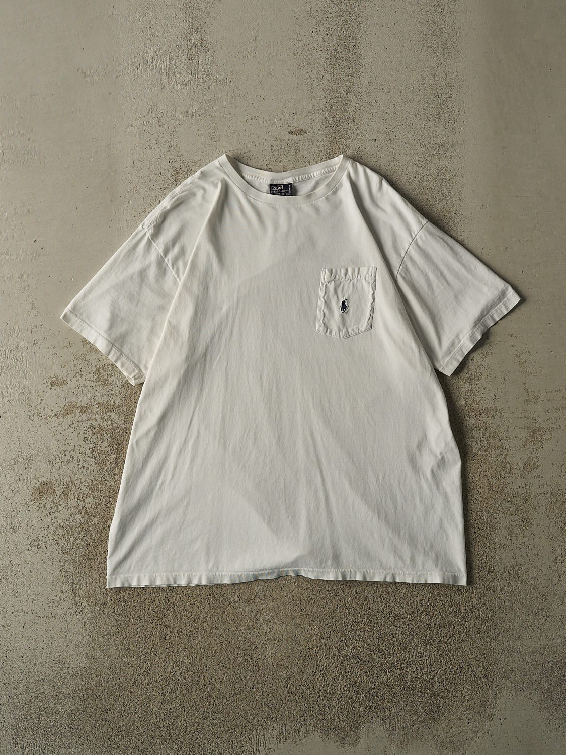 Vintage 90s White Polo Pocket Tee (XL)