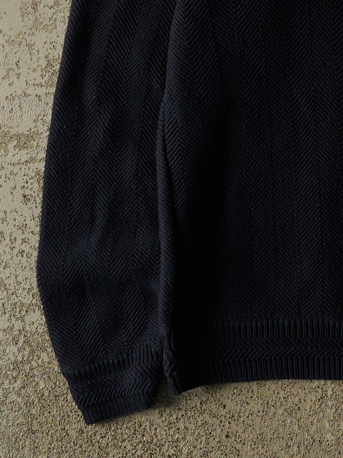 Vintage Y2K Navy Blue Chaps Herringbone Knit (L/XL)