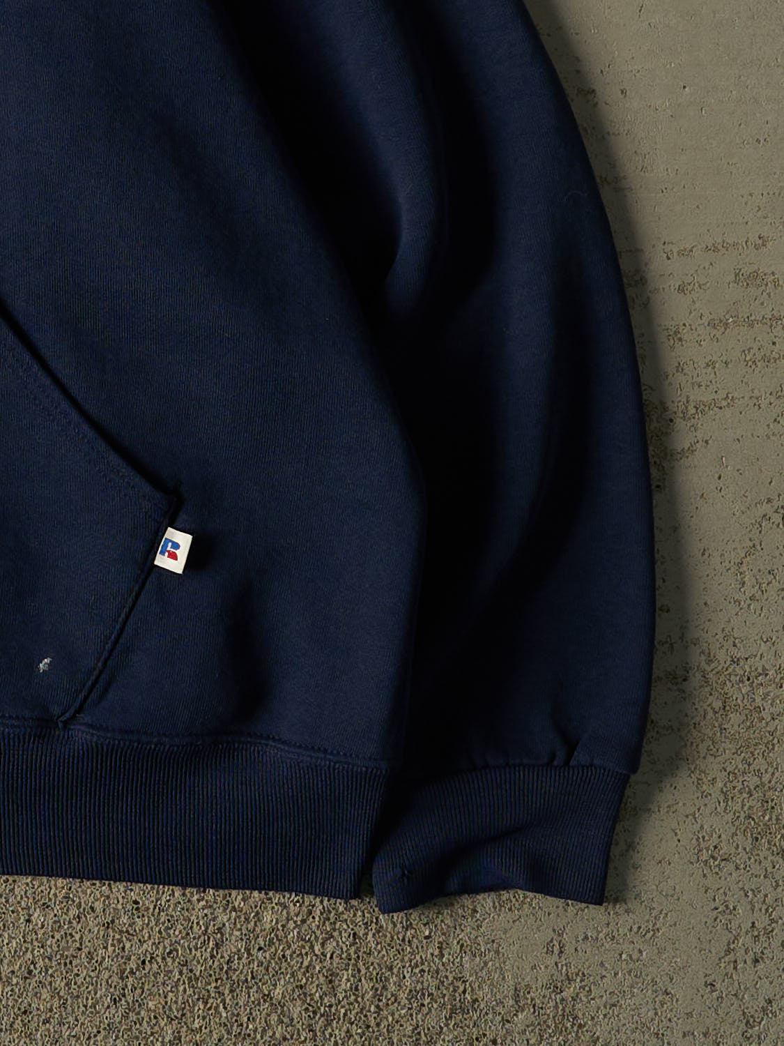 Vintage 90s Navy Blue Russell Athletic Blank Hoodie (L/XL)