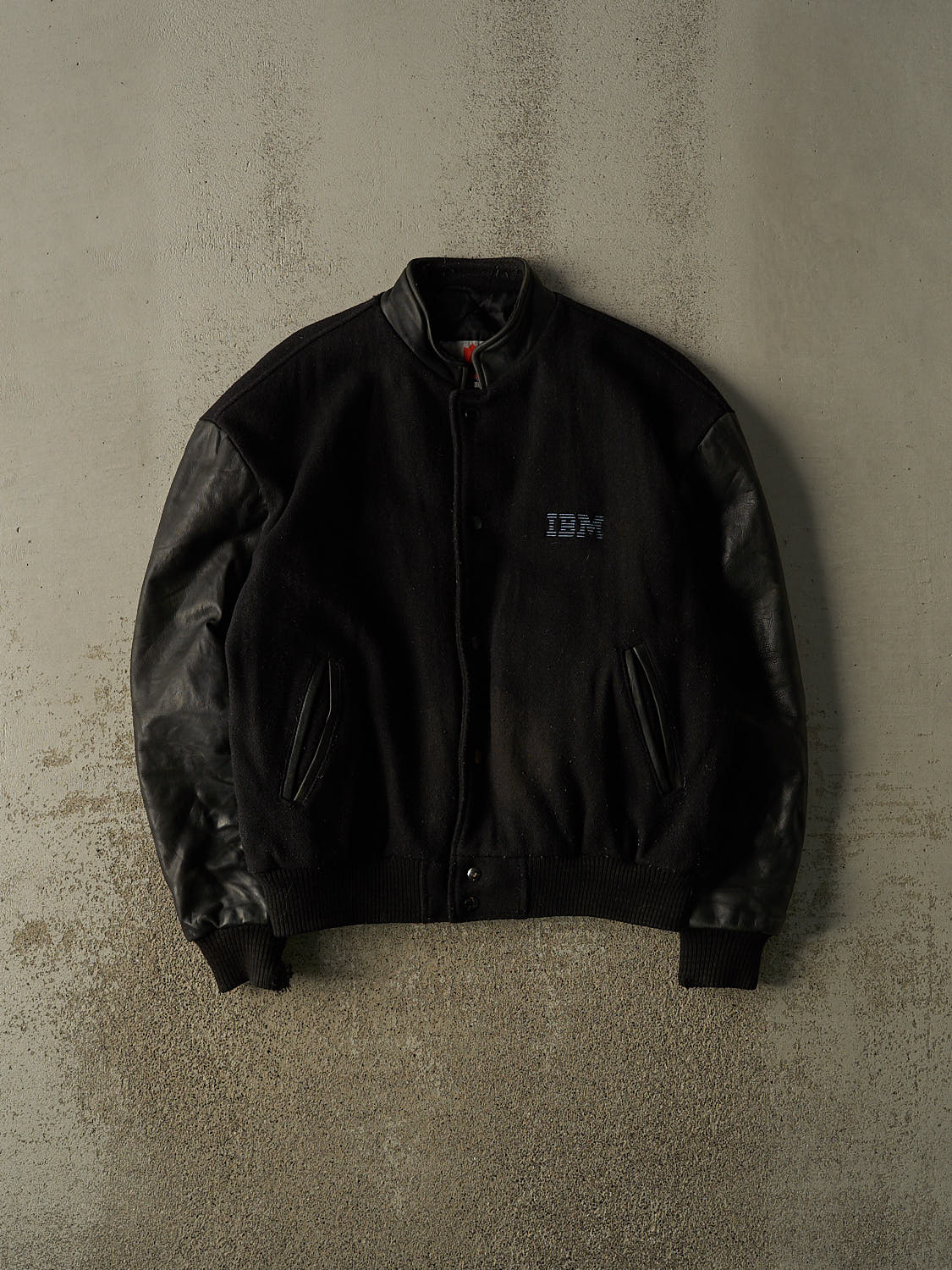 Vintage 90s Black IBM Varsity Jacket (L)