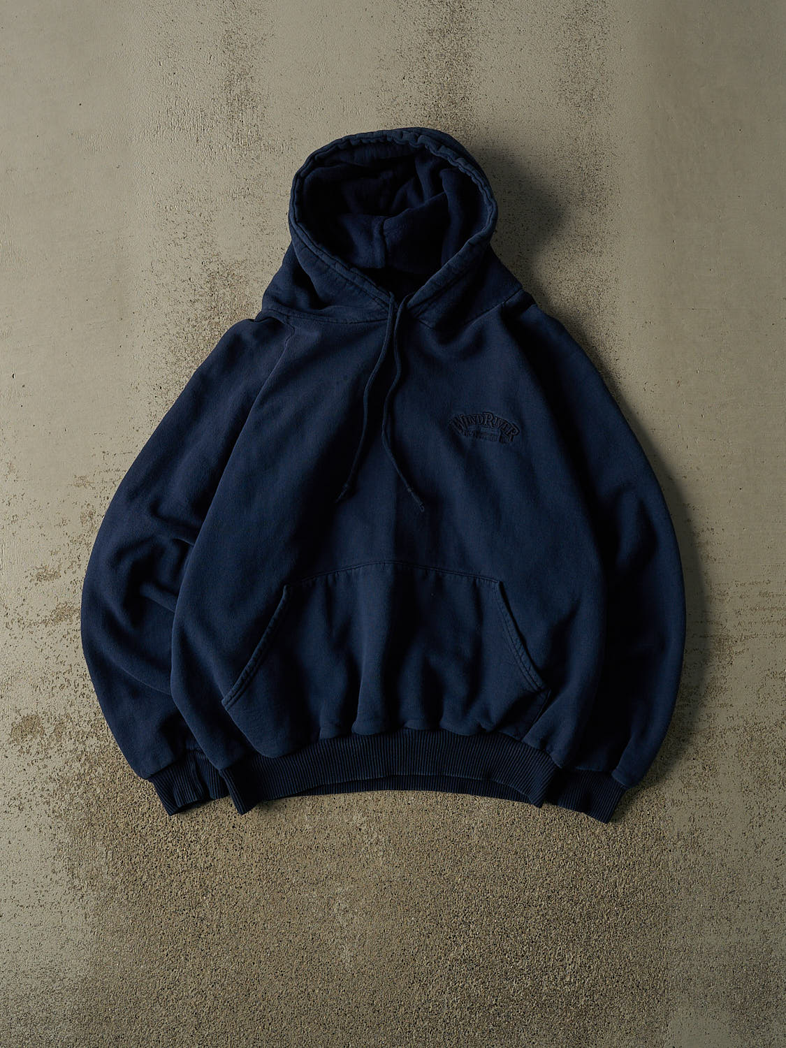 Vintage 90s Navy Blue Wind River Embroidered Hoodie (M/L)