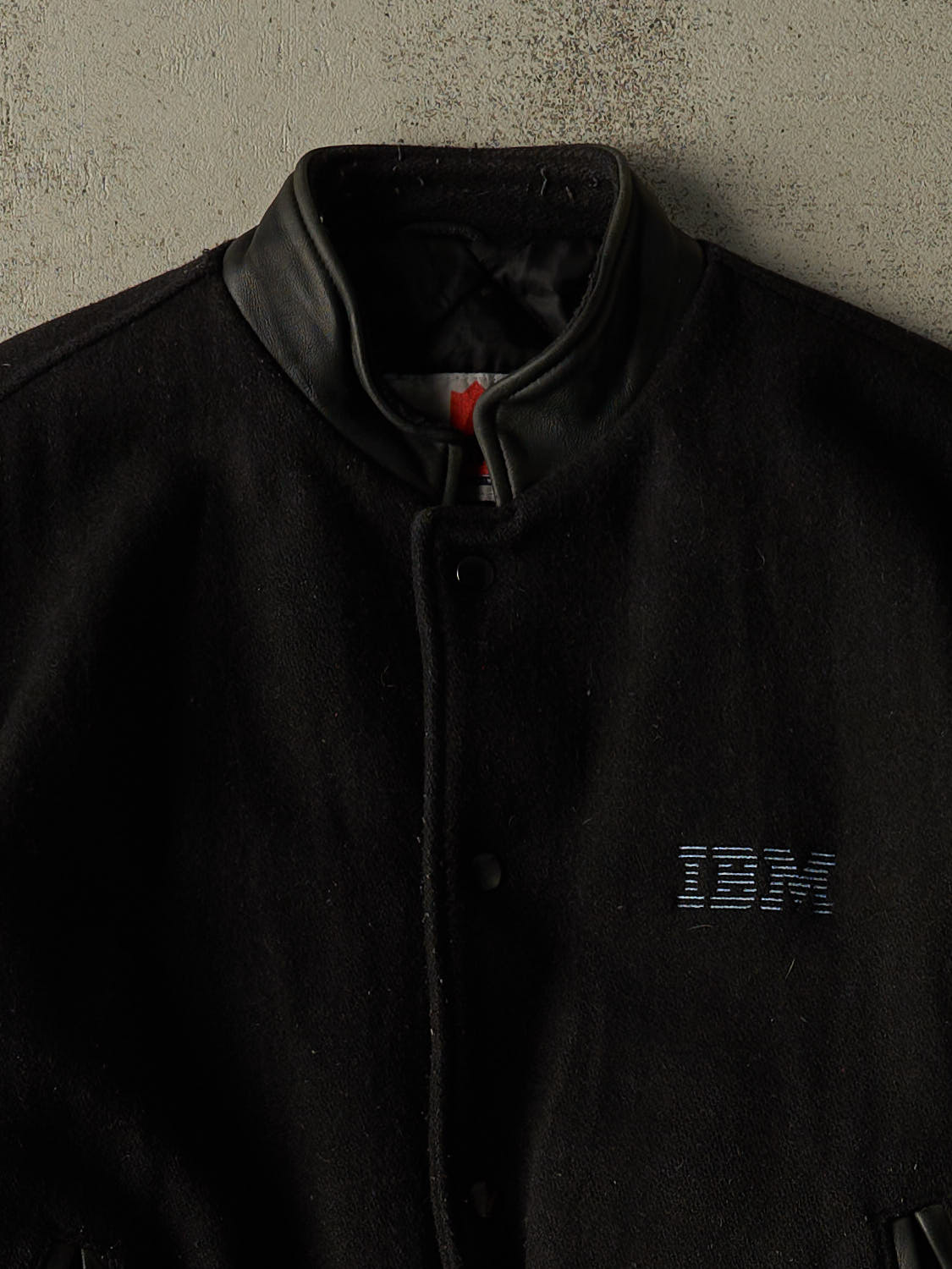Vintage 90s Black IBM Varsity Jacket (L)
