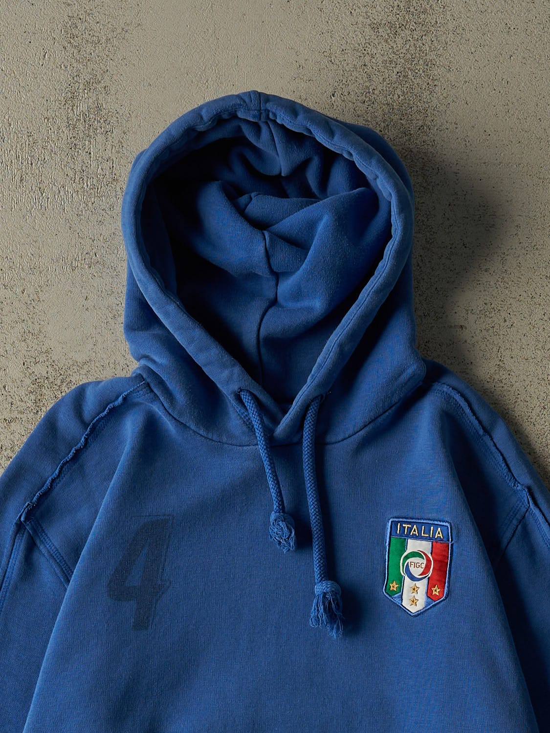 Vintage Y2K Blue Italy Soccer Hoodie (L/XL)