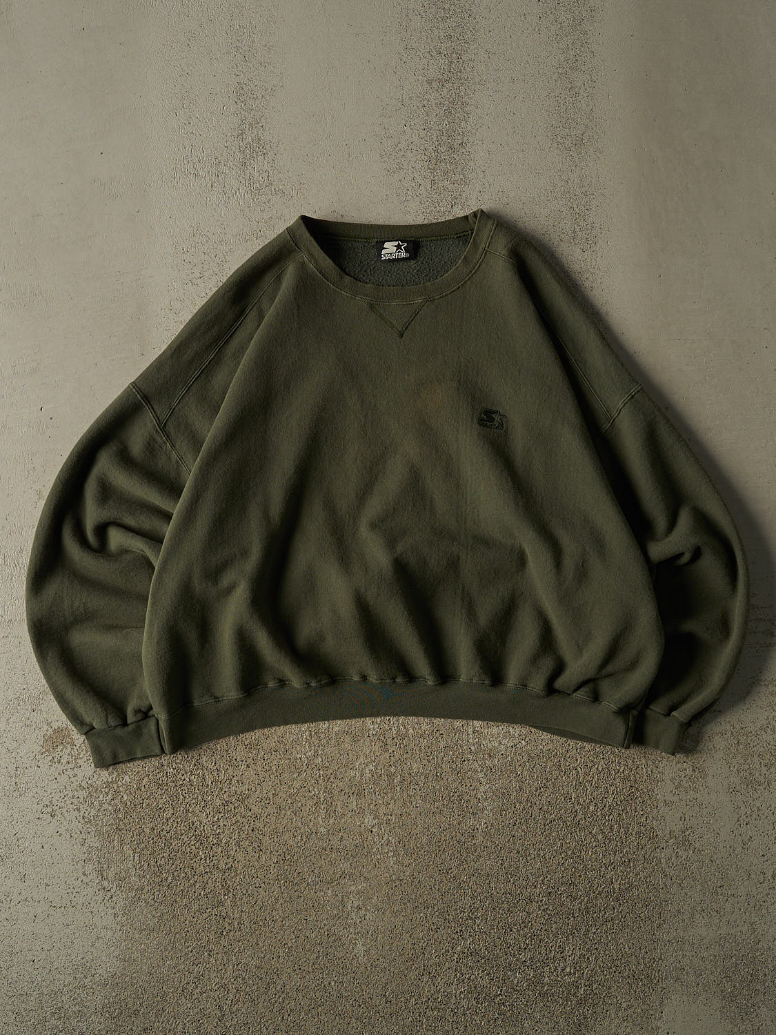 Vintage 90s Faded Green Starter Embroidered Crewneck (XXL)