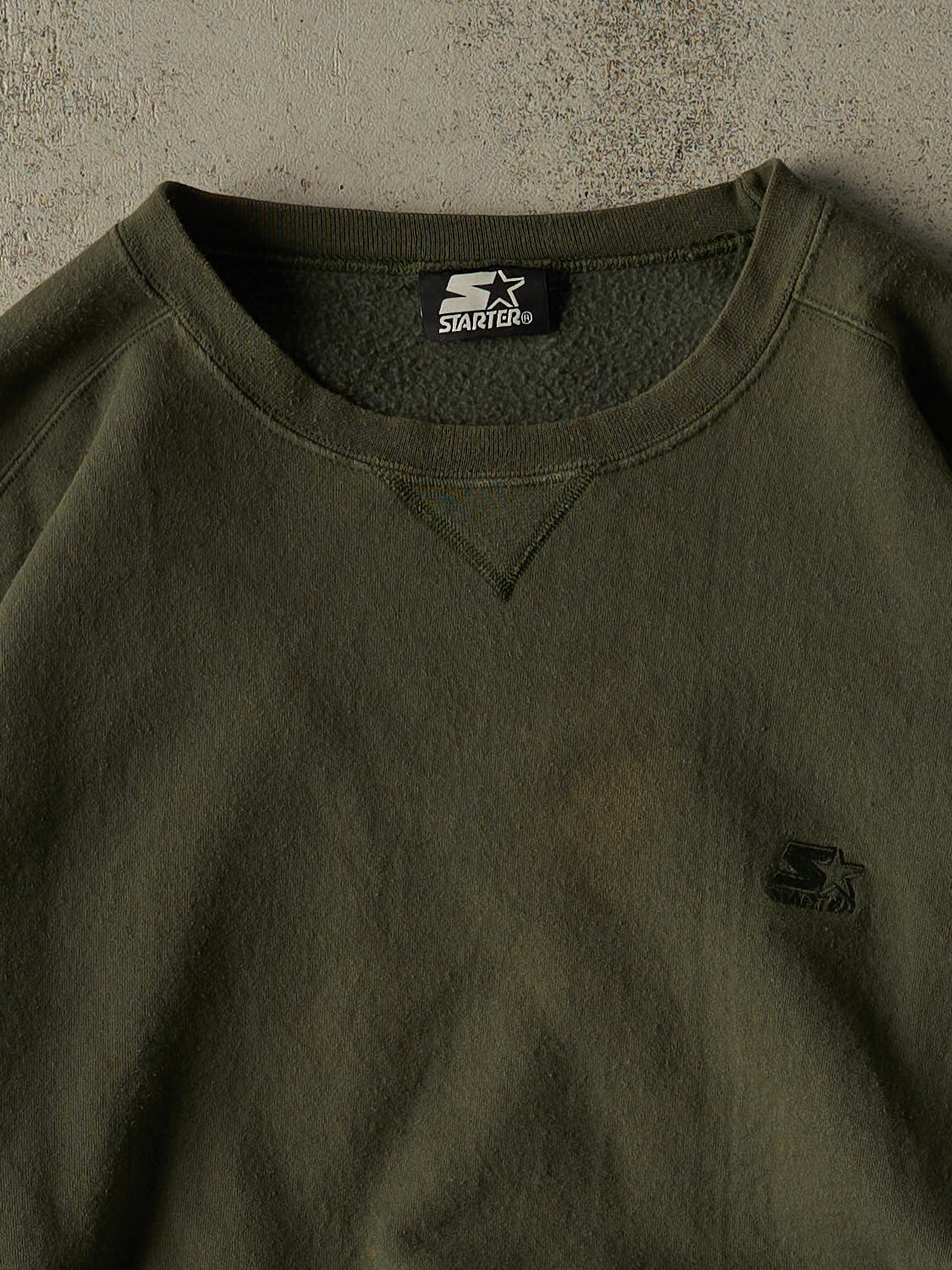Vintage 90s Faded Green Starter Embroidered Crewneck (XXL)