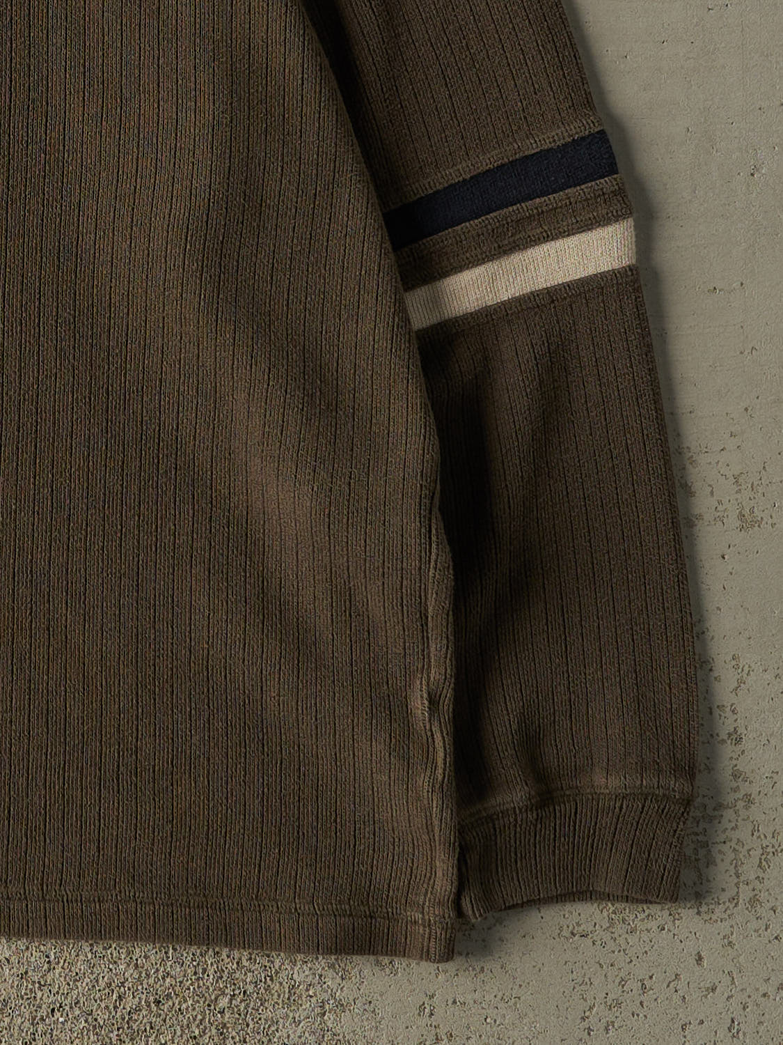 Vintage 90s Green Striped Knit Pullover (L/XL)