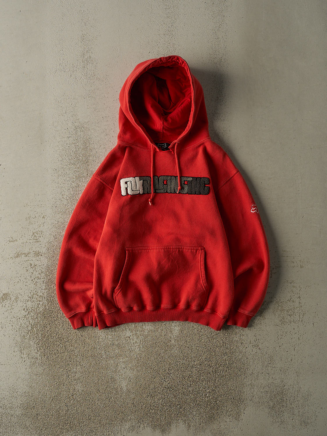 Vintage Y2K Red Fox Racing Embroidered Hoodie (S/M)
