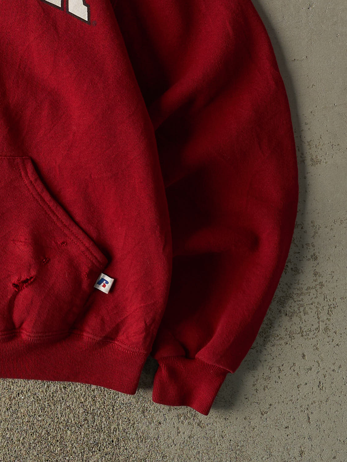 Vintage Y2K Burgundy Russell Athletic Indiana University Hoodie (S/M)