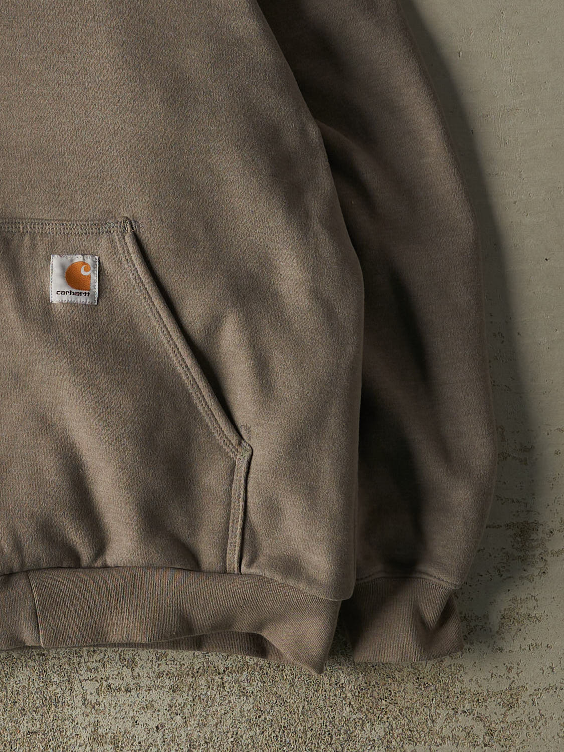 Vintage Y2K Grey Carhartt Sherpa Lined Heavyweight Zip Up Hoodie (L/XL)