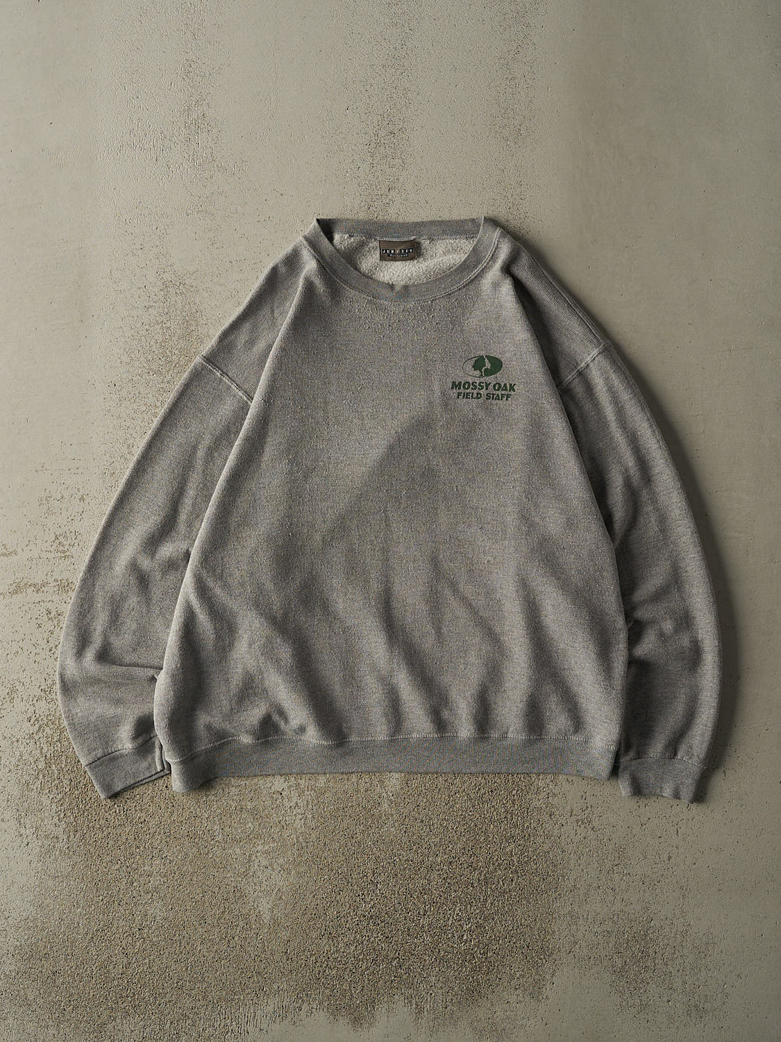 Vintage 90s Grey Mossy Oak Logo Crewneck (XL/XXL)