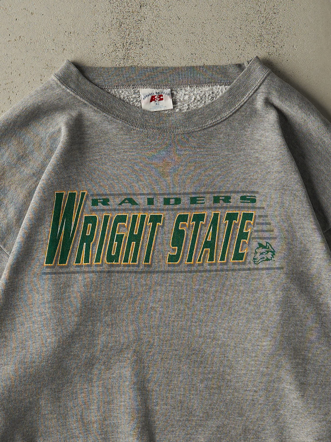 Vintage 90s Grey Wright State Raiders Crewneck (XL/XXL)
