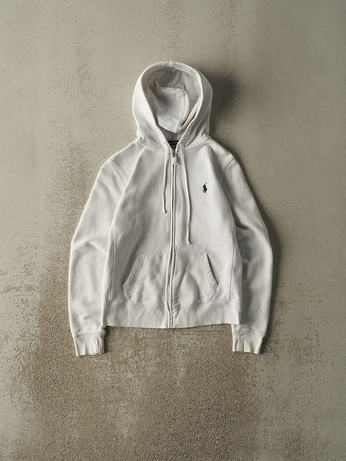 Vintage Y2K White Polo Ralph Lauren Zip Up Hoodie (XS/S)