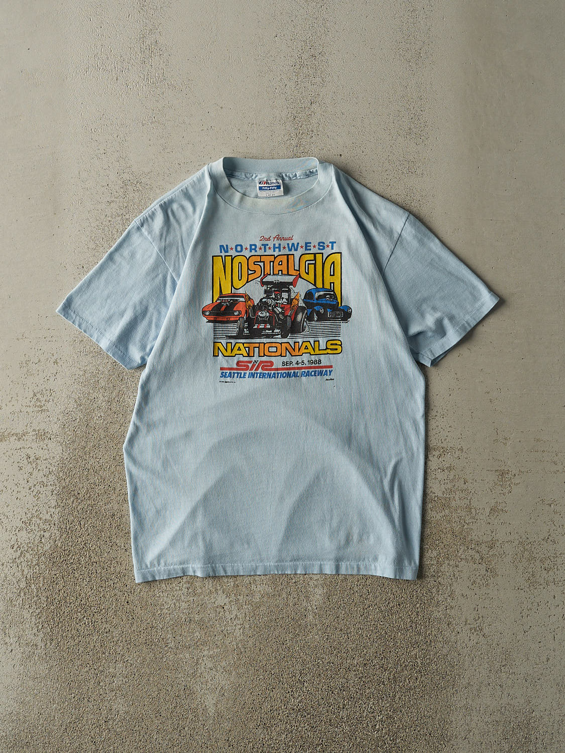 Vintage 88' Baby Blue North West Nostalgia Racing Tee (S)