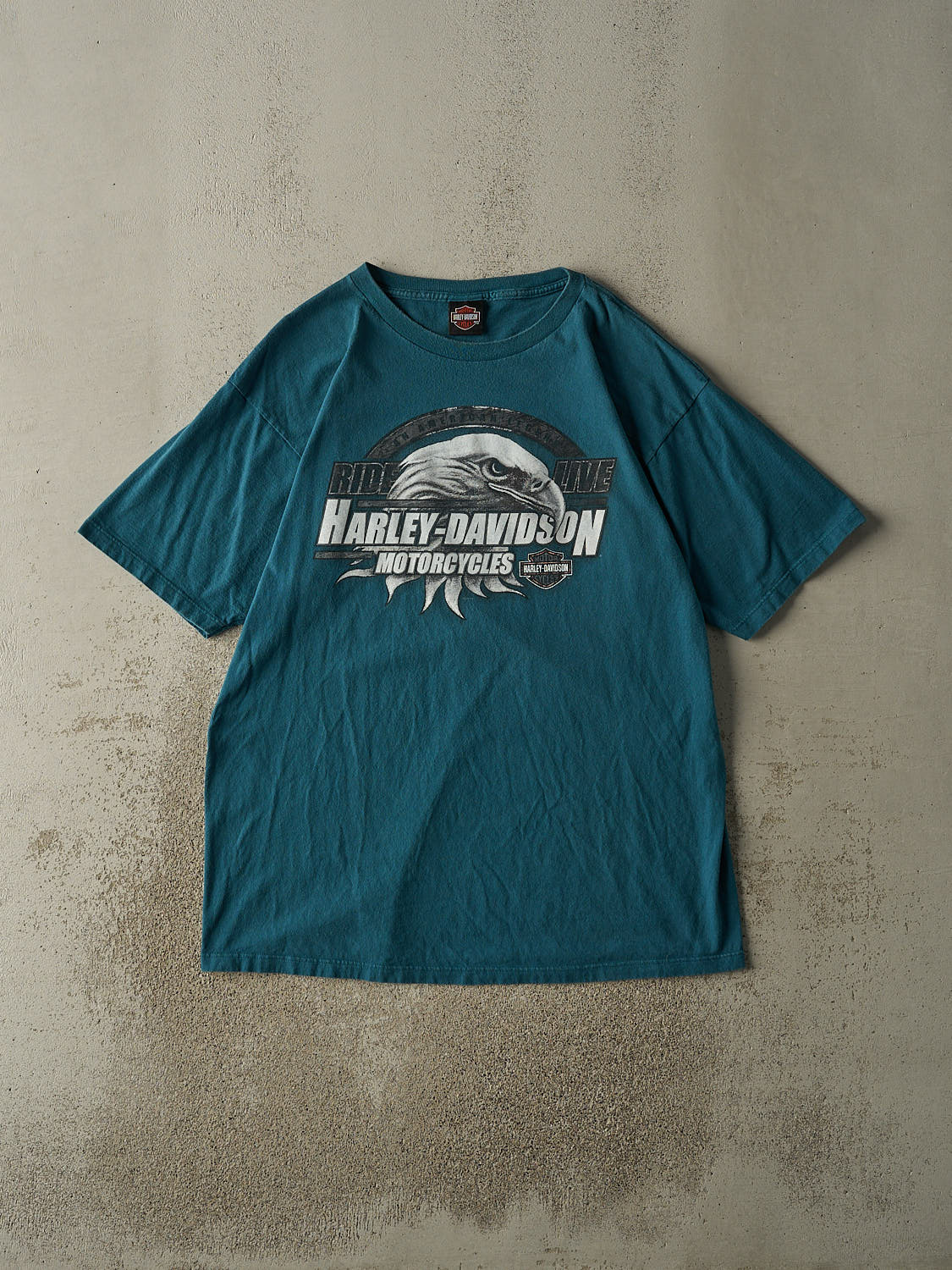 Vintage 06' Teal Harley Davidson Pataskala OH Tee (XL/XXL)