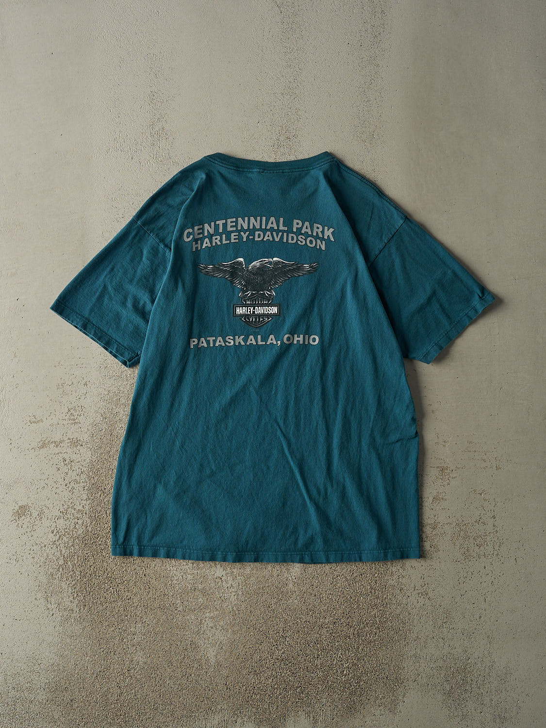Vintage 06' Teal Harley Davidson Pataskala OH Tee (XL/XXL)