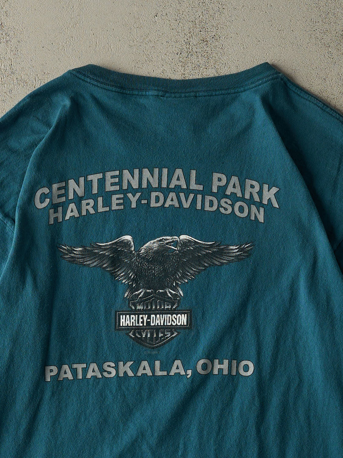 Vintage 06' Teal Harley Davidson Pataskala OH Tee (XL/XXL)