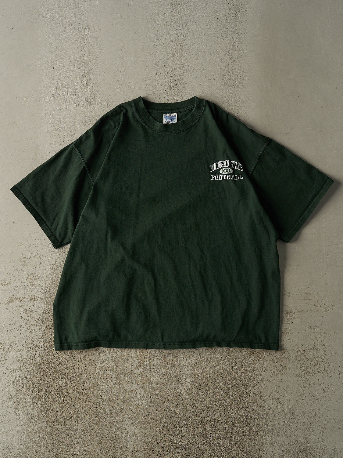 Vintage 90s Green Michigan State University Football Embroidered Tee (XL/XXL)