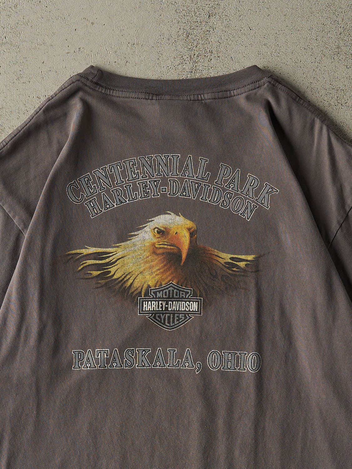 Vintage 08' Charcoal Grey Harley Davidson Pataskala OH Tee (XL)