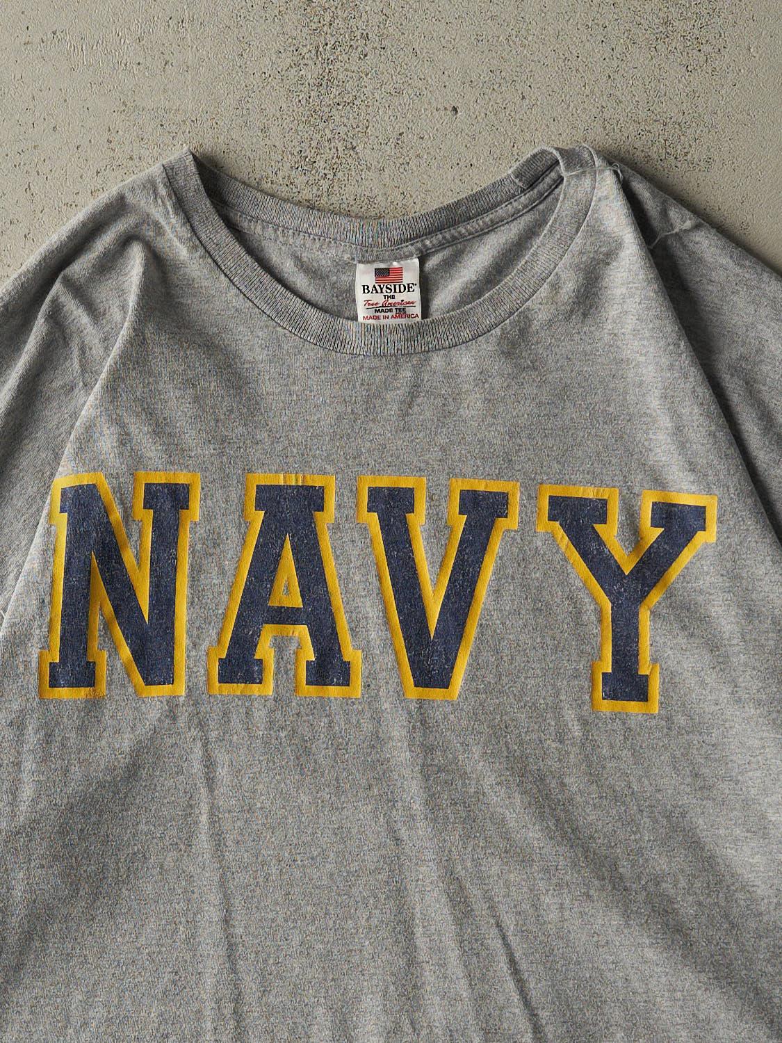 Vintage Y2K Grey US Navy Tee (XL)