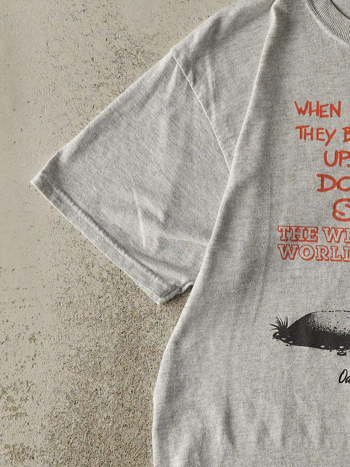 Vintage Y2K Heather Grey "Kiss My Ass" Slogan Tee (M/L)
