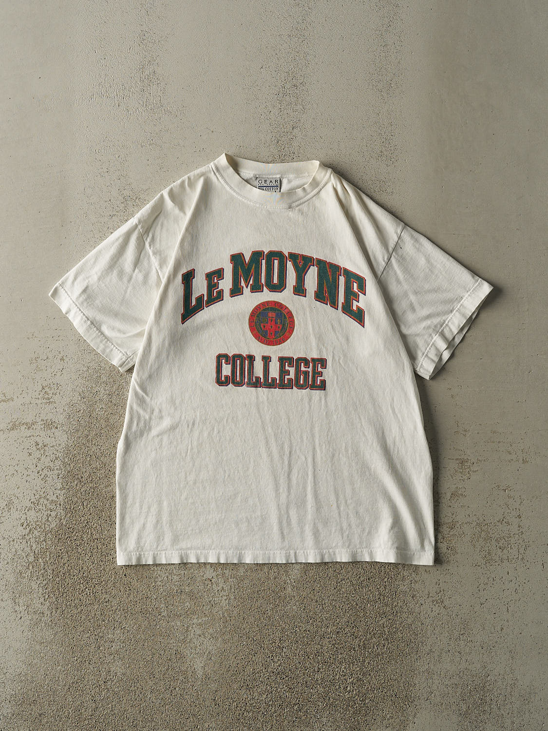 Vintage 90s White LeMoyne College Tee (L)