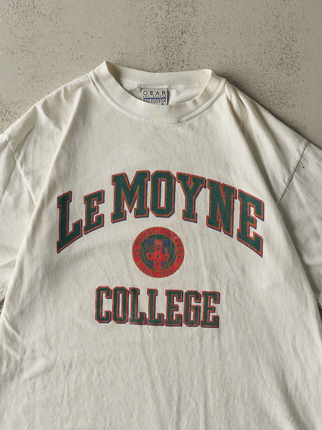 Vintage 90s White LeMoyne College Tee (L)