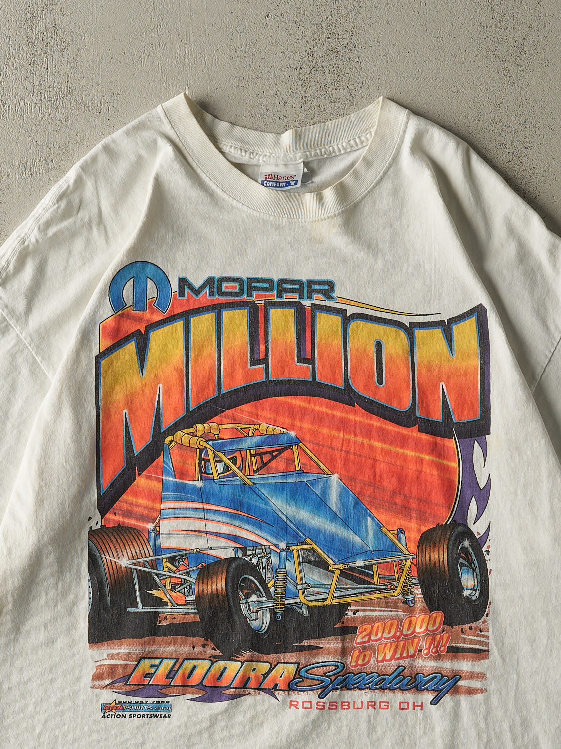 Vintage 03' White Mopar Million Racing Tee (XL/XXL)