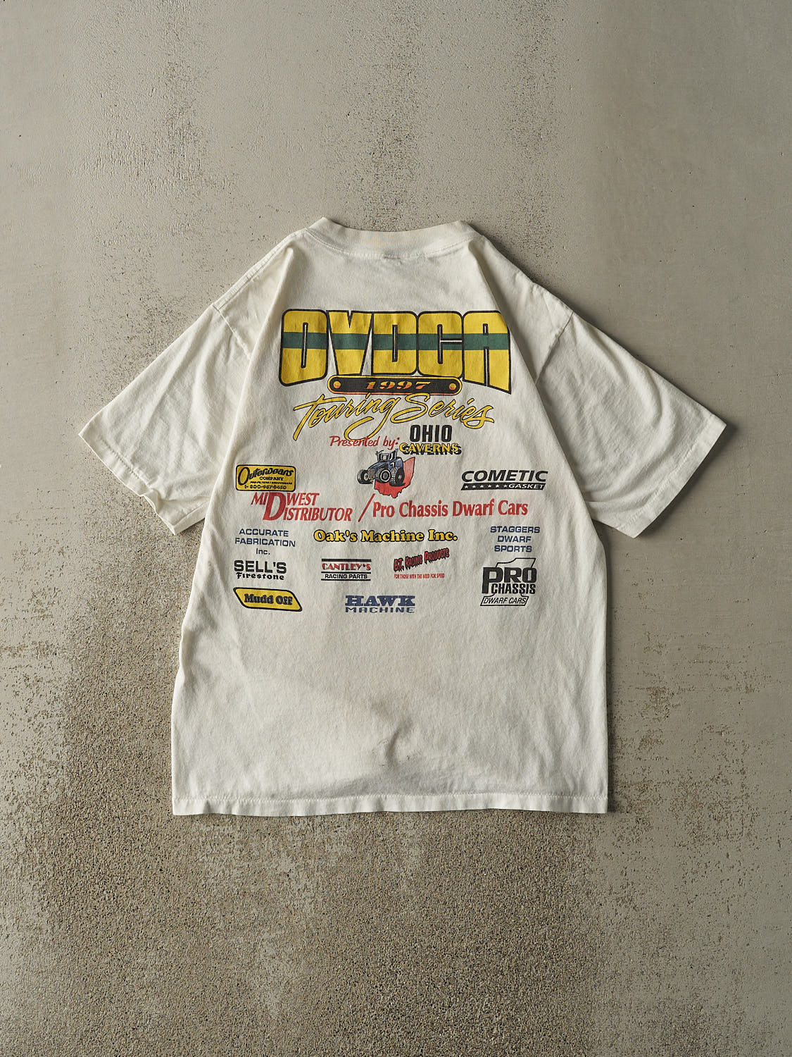 Vintage 97' White OVDCA Racing Single Stitch Tee (M/L)