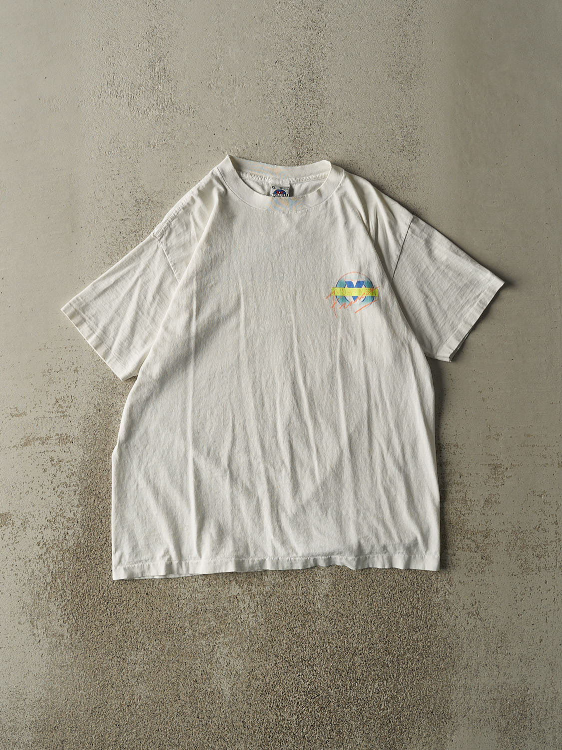 Vintage 80s White Vuarnet Single Stitch Tee (L)