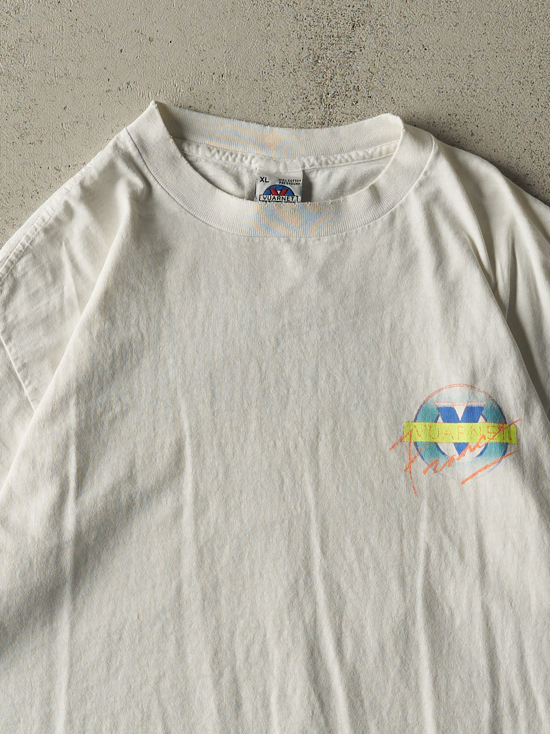 Vintage 80s White Vuarnet Single Stitch Tee (L)