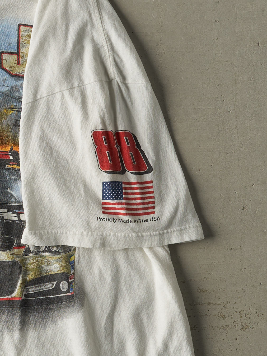 Vintage Y2K White Dale Eanrhardt Jr Nascar Racing Tee (XL/XXL)