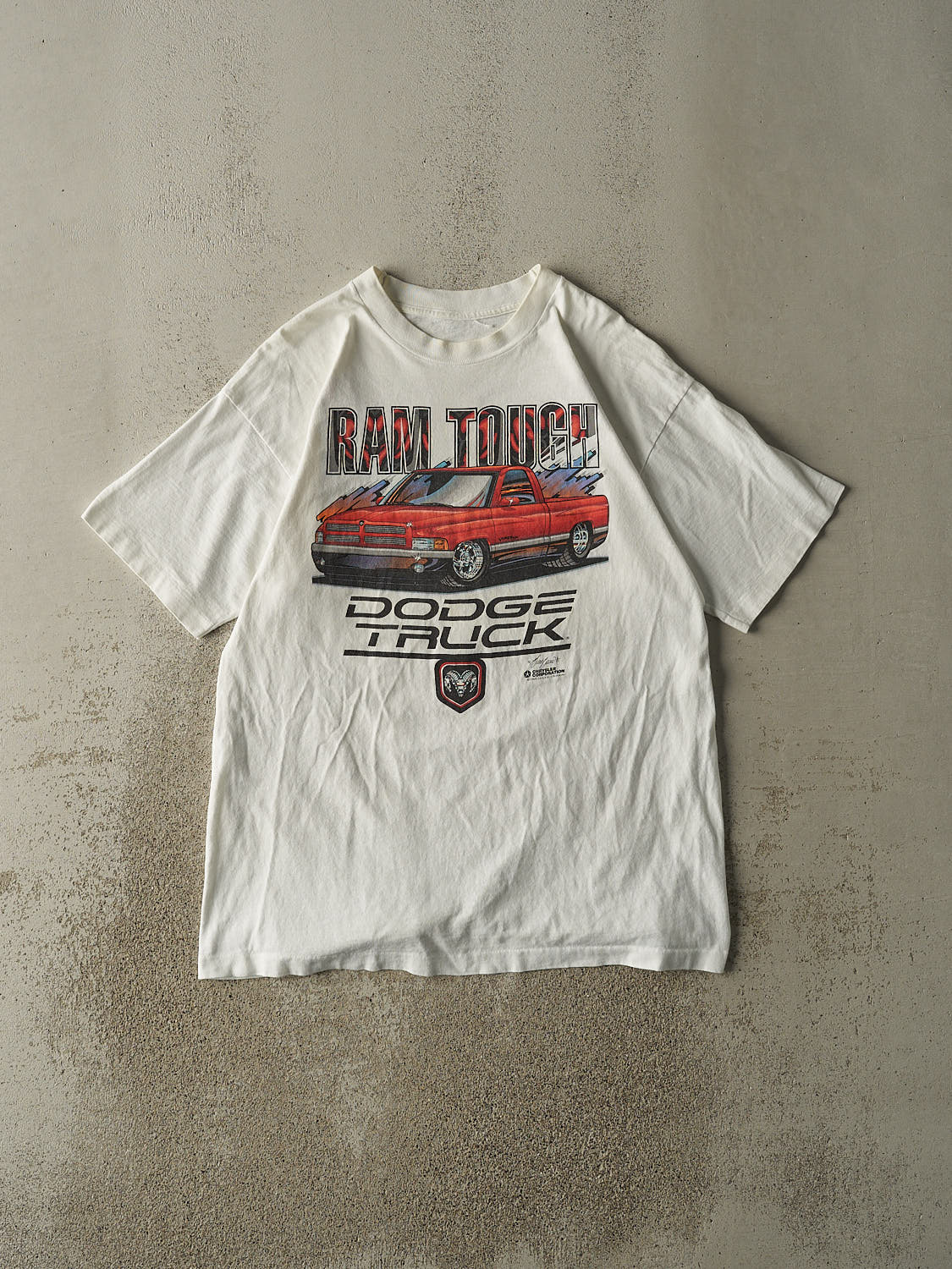 Vintage 95' White Dodge Ram Truck Single Stitch Tee (XL/XXL)