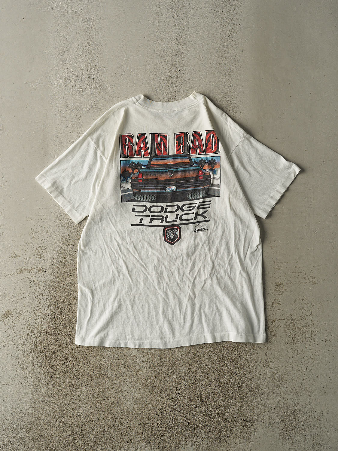 Vintage 95' White Dodge Ram Truck Single Stitch Tee (XL/XXL)