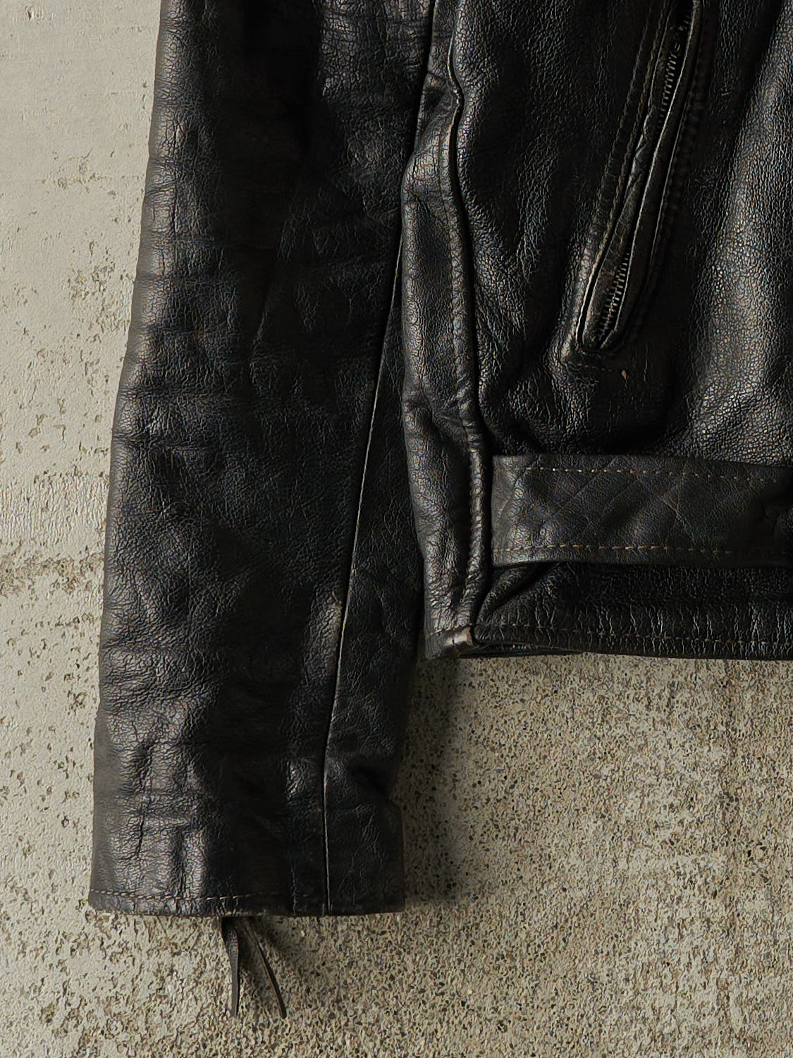 Vintage 80s Black Biker Leather Jacket (S)