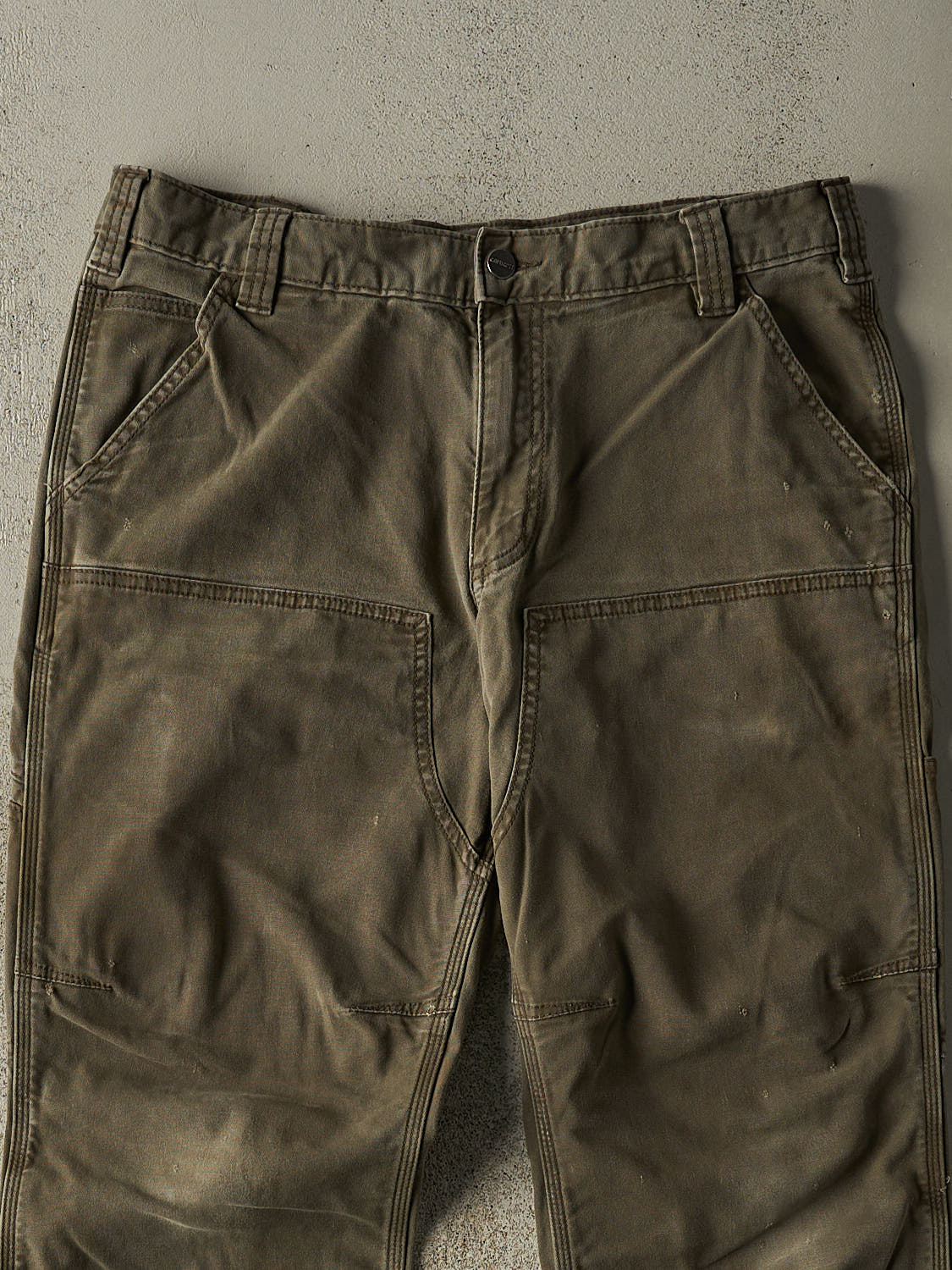 Vintage Y2K Green Carhartt Slim Fit Double Knee Pants (34x30)