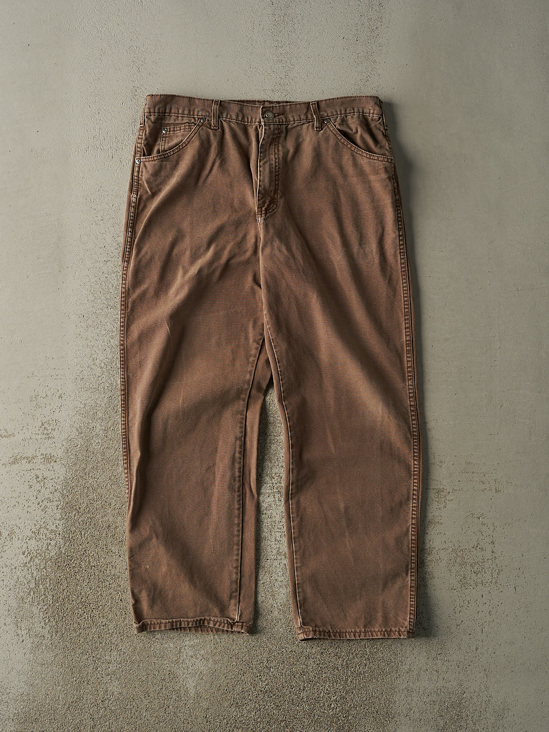 Vintage Y2K Sun Faded Brown Dickies Work Pants (35x30)