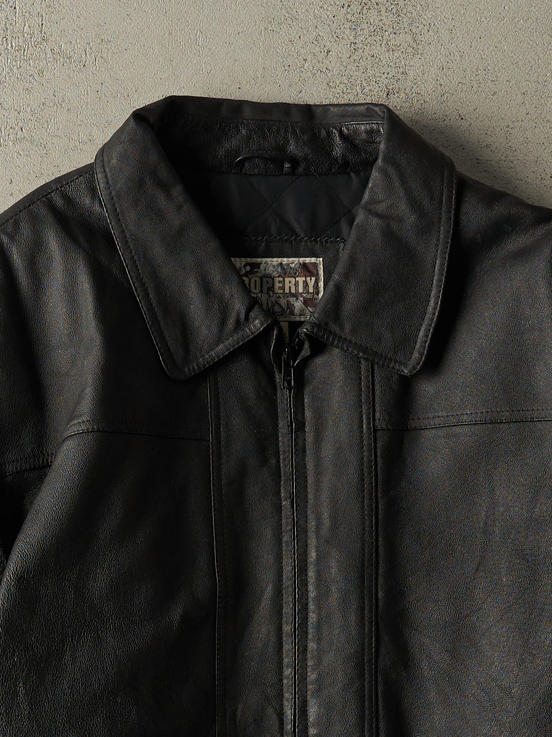Vintage 90s Black Leather Bomber Jacket (L/XL)