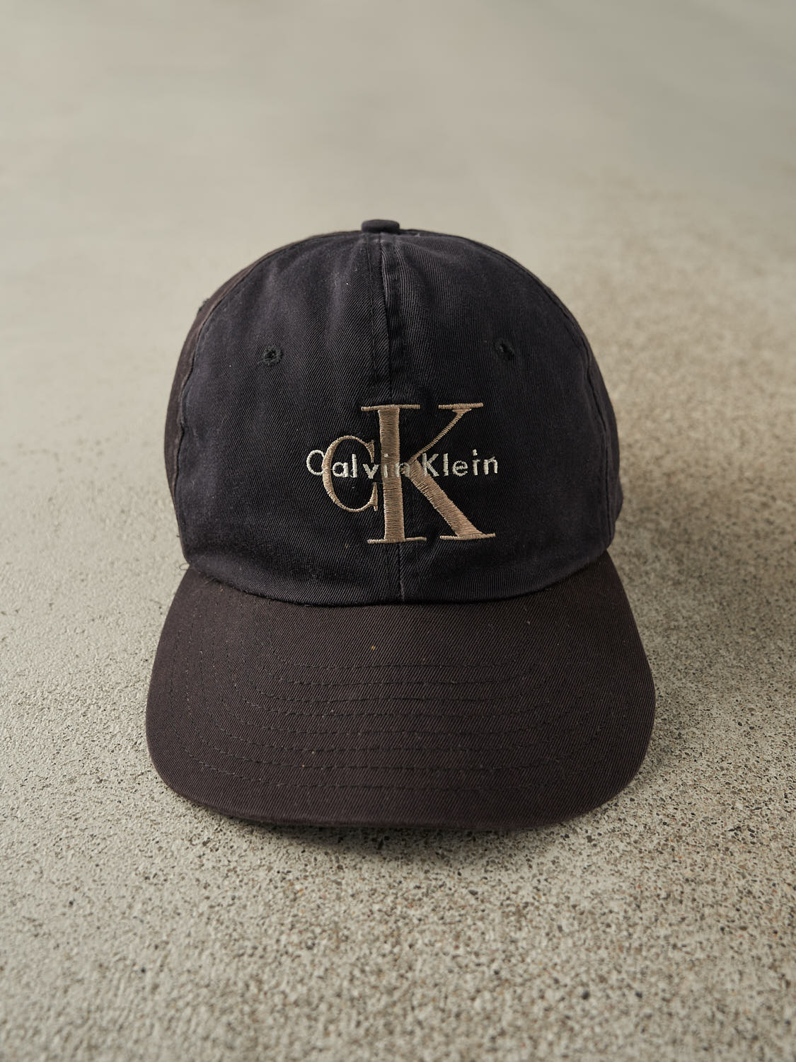 Vintage 90s Faded Black Calvin Klein Embroidered Strapback (O/S)