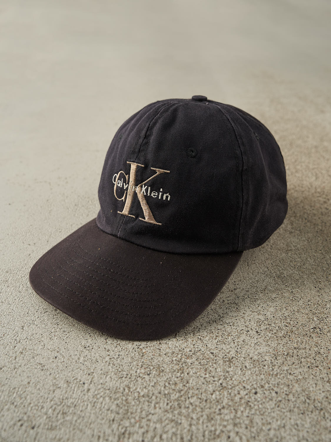 Vintage 90s Faded Black Calvin Klein Embroidered Strapback (O/S)