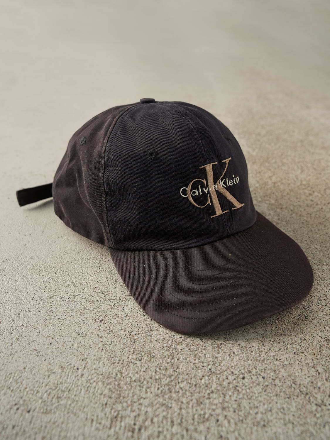 Vintage 90s Faded Black Calvin Klein Embroidered Strapback (O/S)