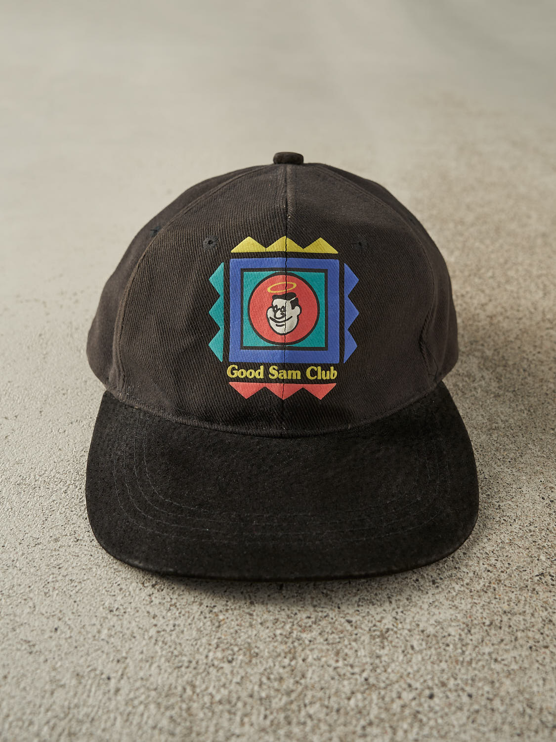 Vintage 90s Black Good Sam Club Leather Strapback (O/S)