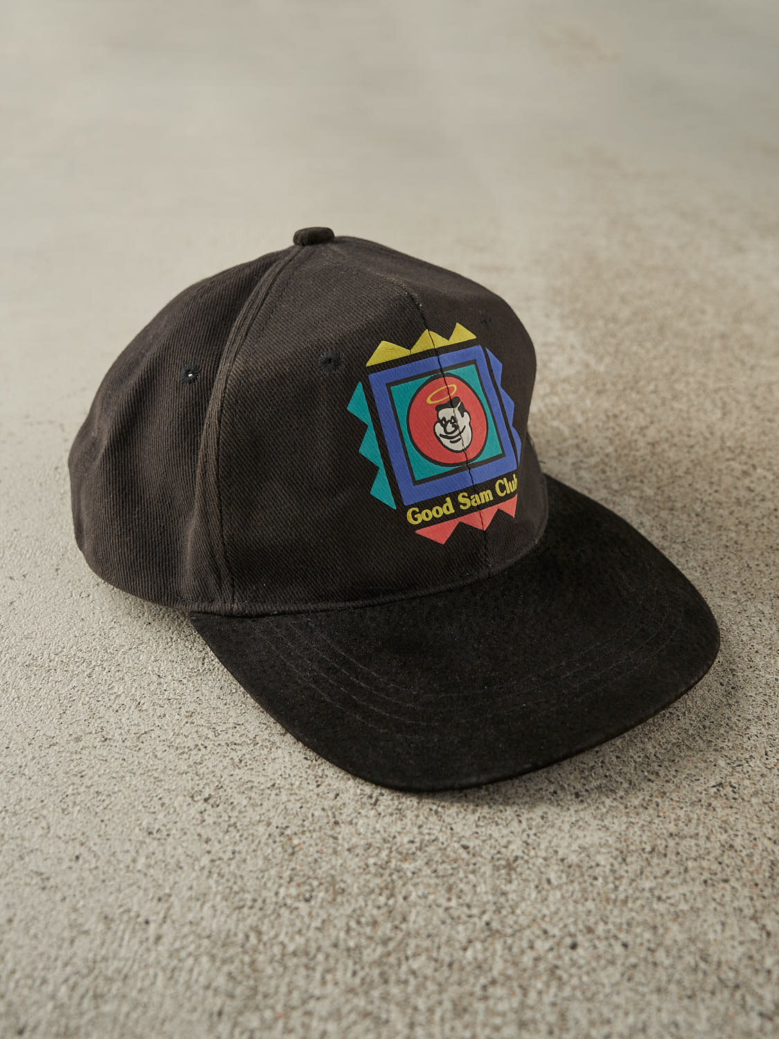 Vintage 90s Black Good Sam Club Leather Strapback (O/S)