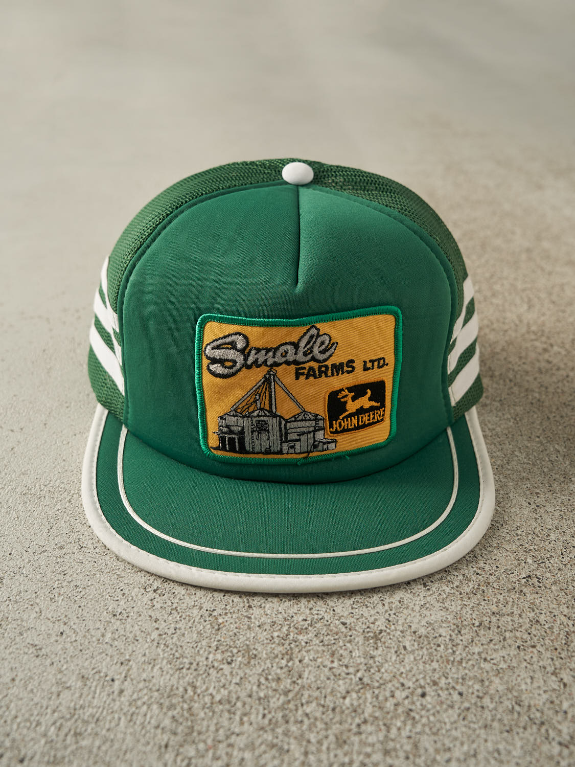 Vintage 80s Green John Deere Embroidered Foam Trucker Hat (O/S)