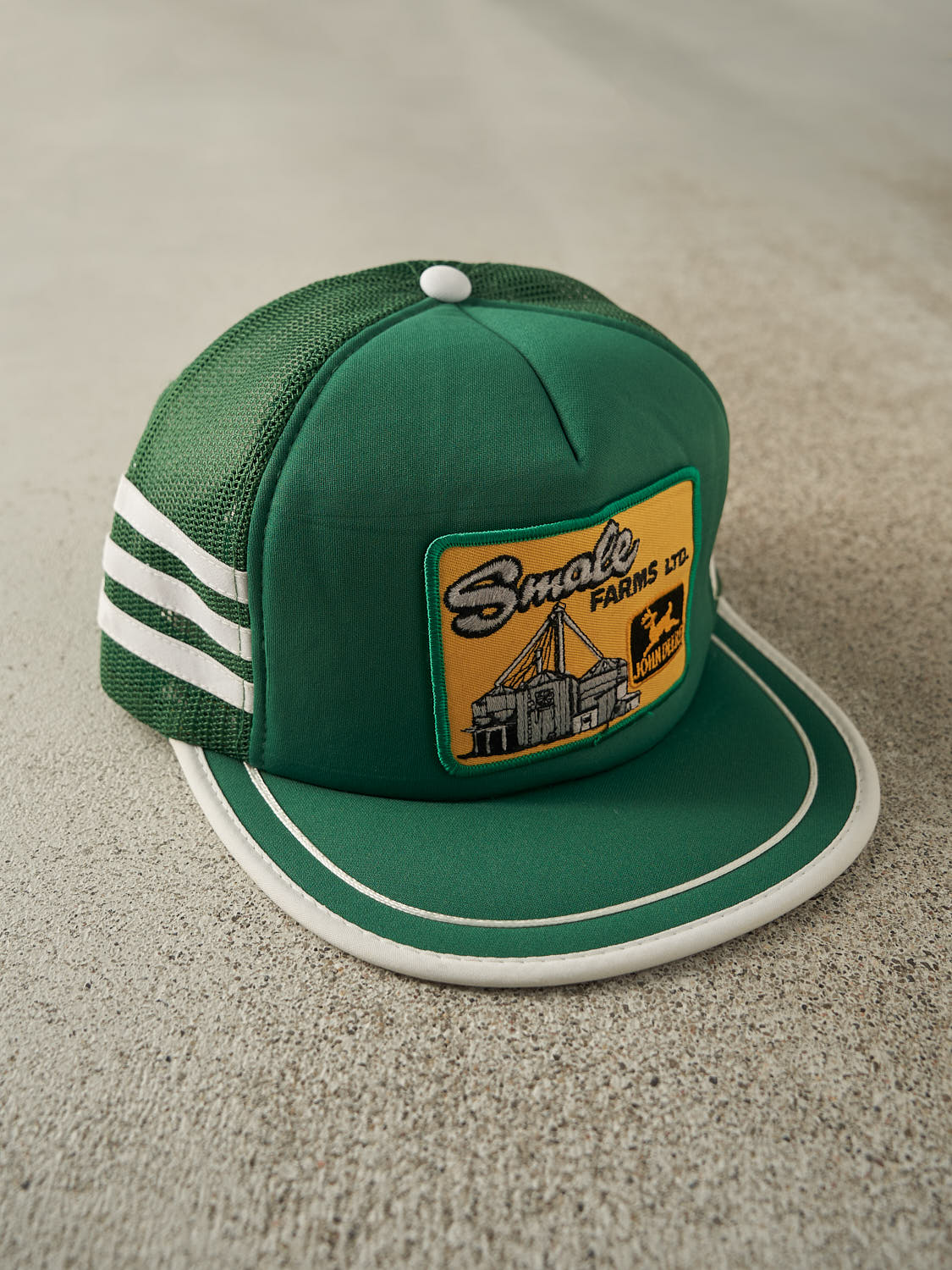 Vintage 80s Green John Deere Embroidered Foam Trucker Hat (O/S)